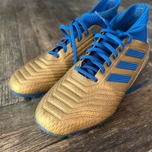 Adidas Predator 18.3 FG Soccer Cleats Gold/Blue Size 7.5